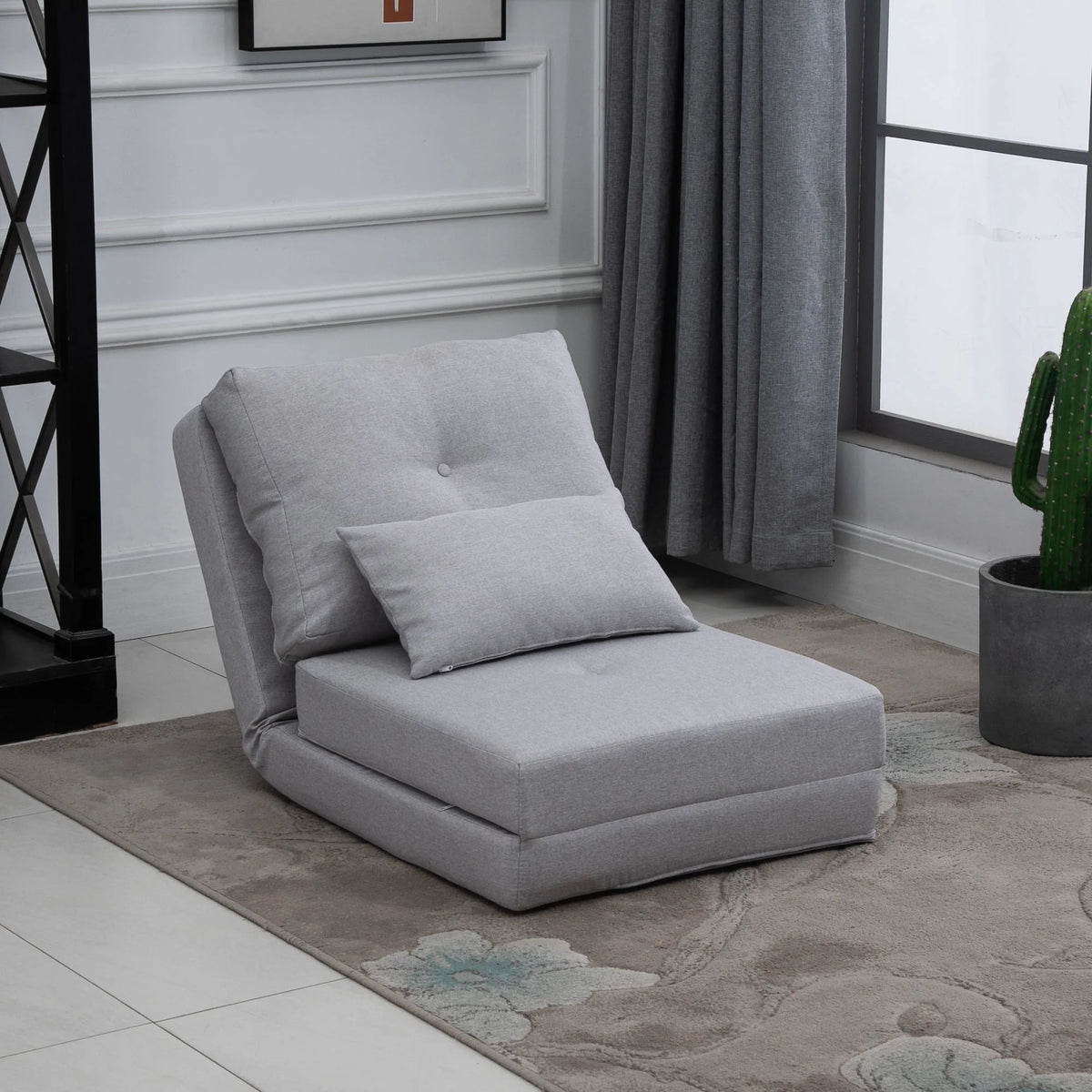 Light Gray 2-in-1 Floor Sofa Bed M2645