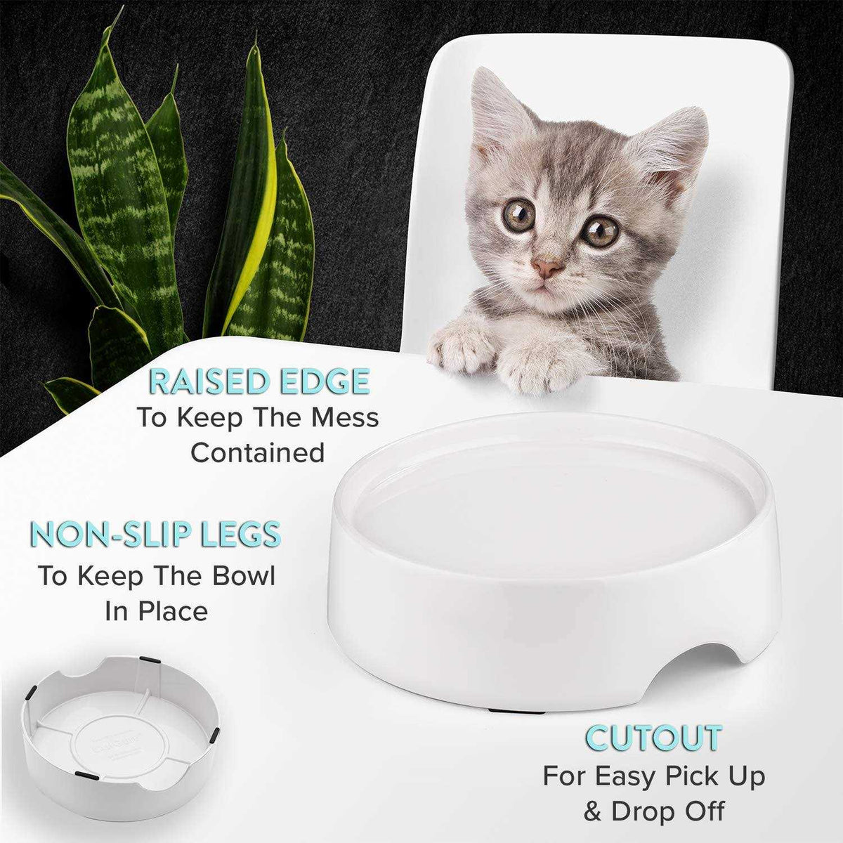 Non Slip Raised Cat Food Bowl Stand E824