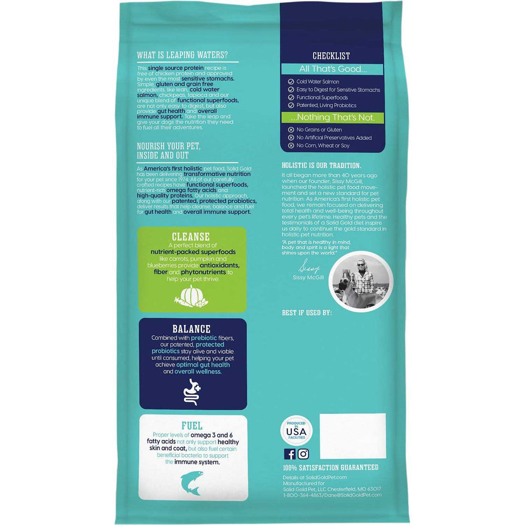 Solid Gold Leaping Waters Cold Water Salmon Dry Dog Food U17241