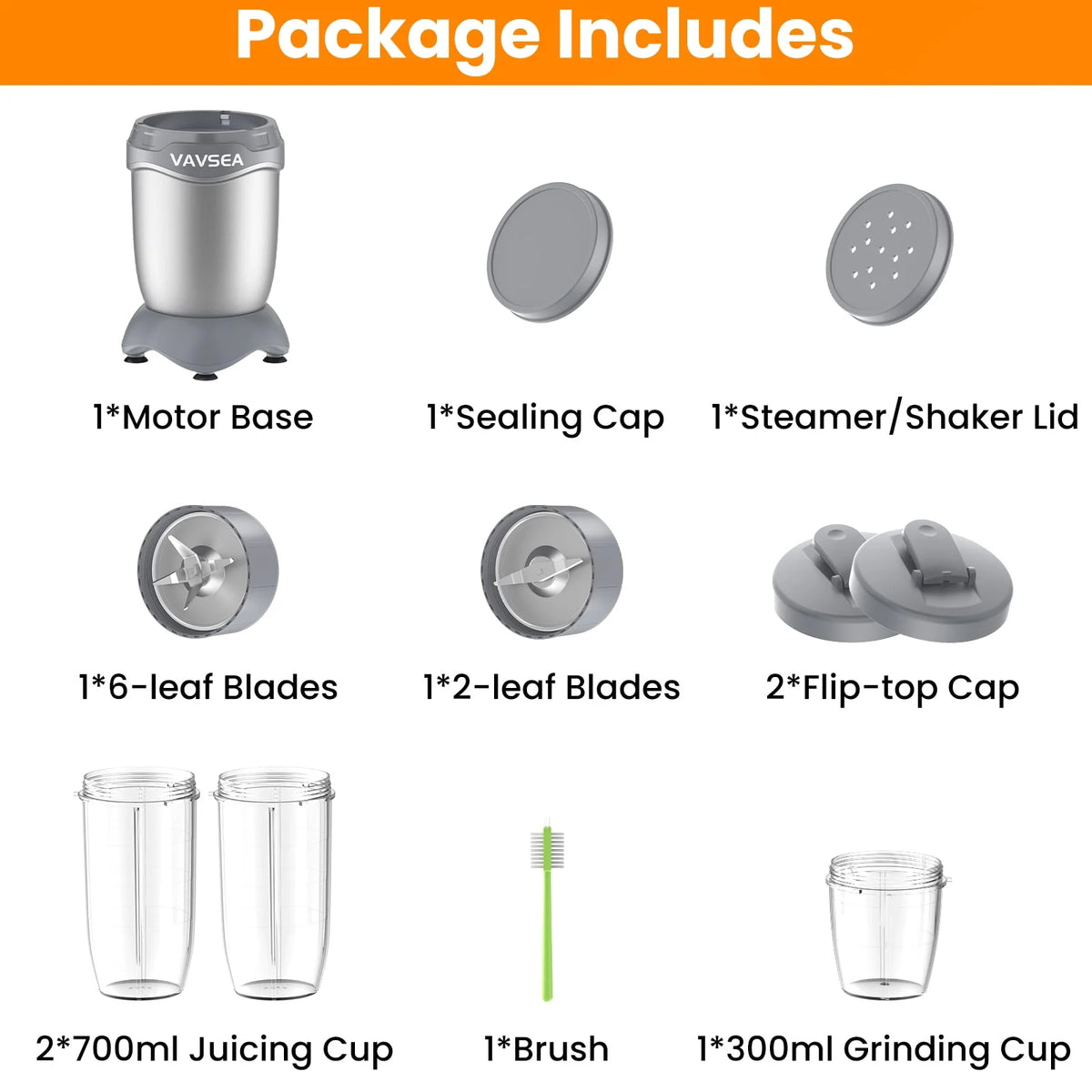 3-in-1 Smoothies Blender, 11 Pcs Countertop Blender, BPA Free N94645