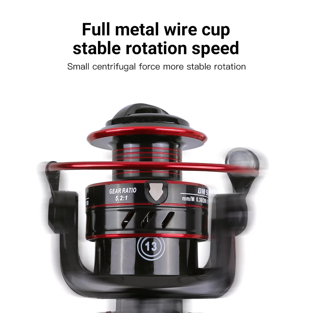 Lightweight 5.2:1 Gear Ratio Spinning Fishing Reel I30007