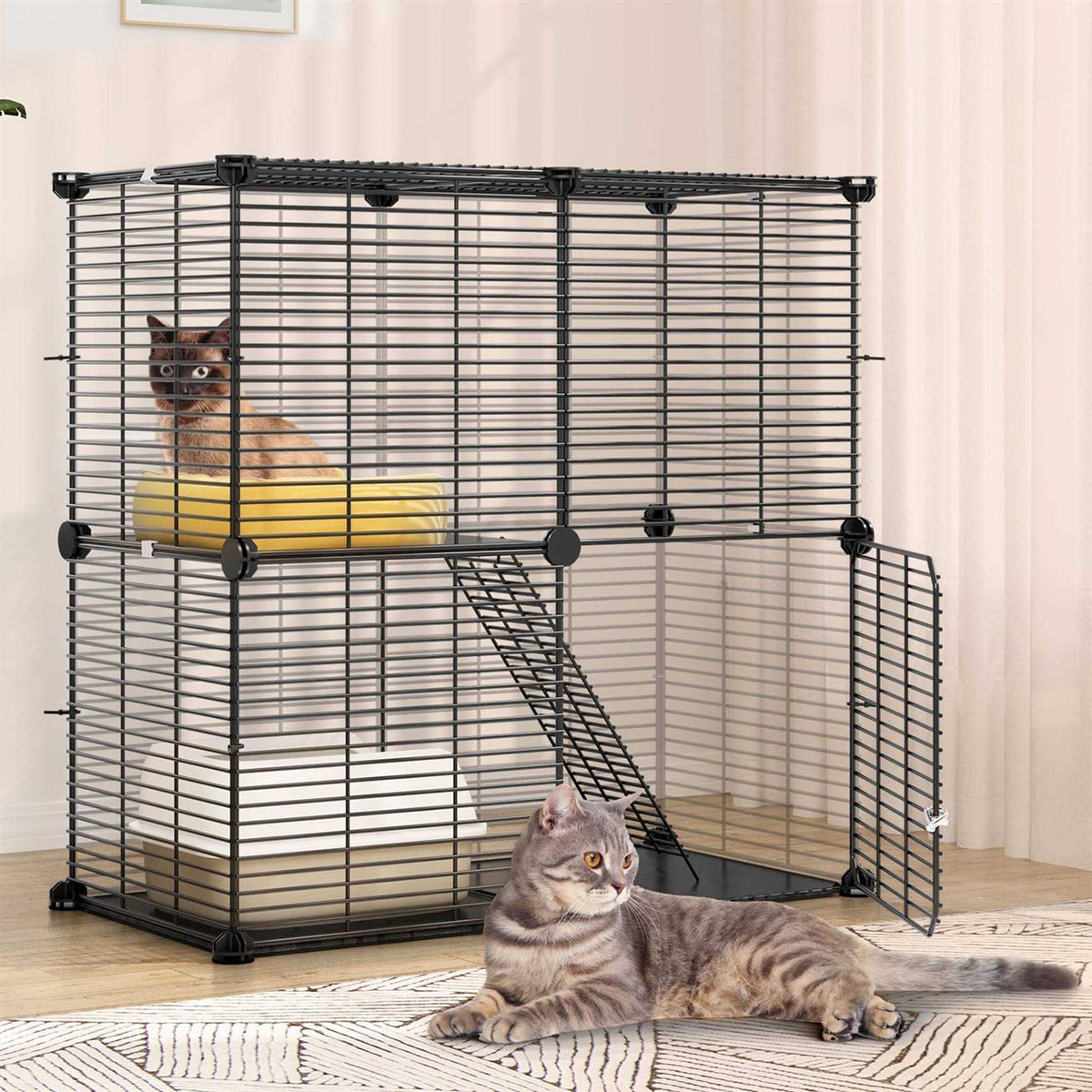 2-Tier Indoor Cat Cage Pet Playpen U614