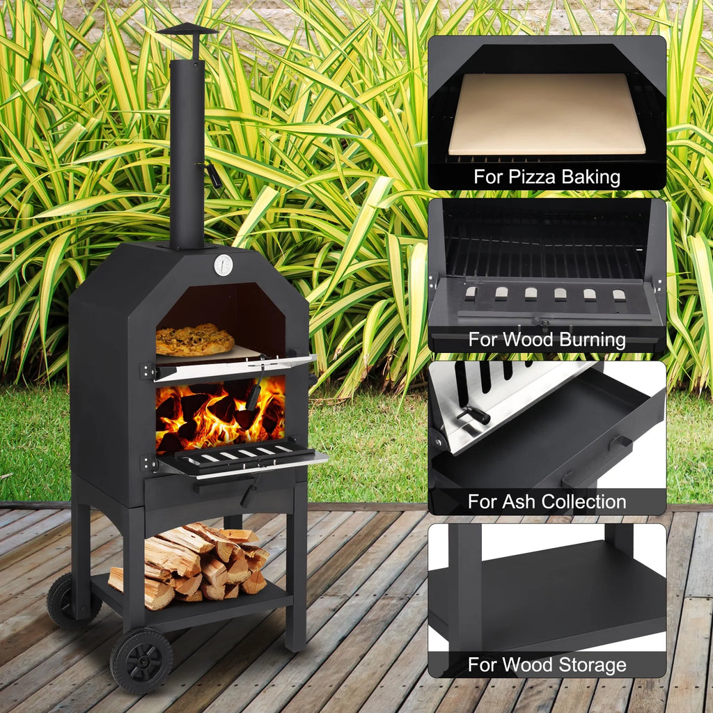 Outdoor Wood Fired Pizza Oven with Pizza Stone U343