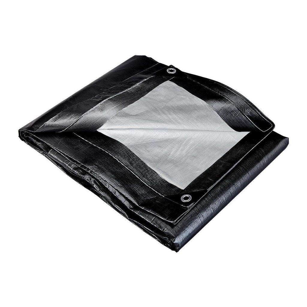 8 ft. x 10 ft. Silver and Black Weather-Resistant Tarp O519889