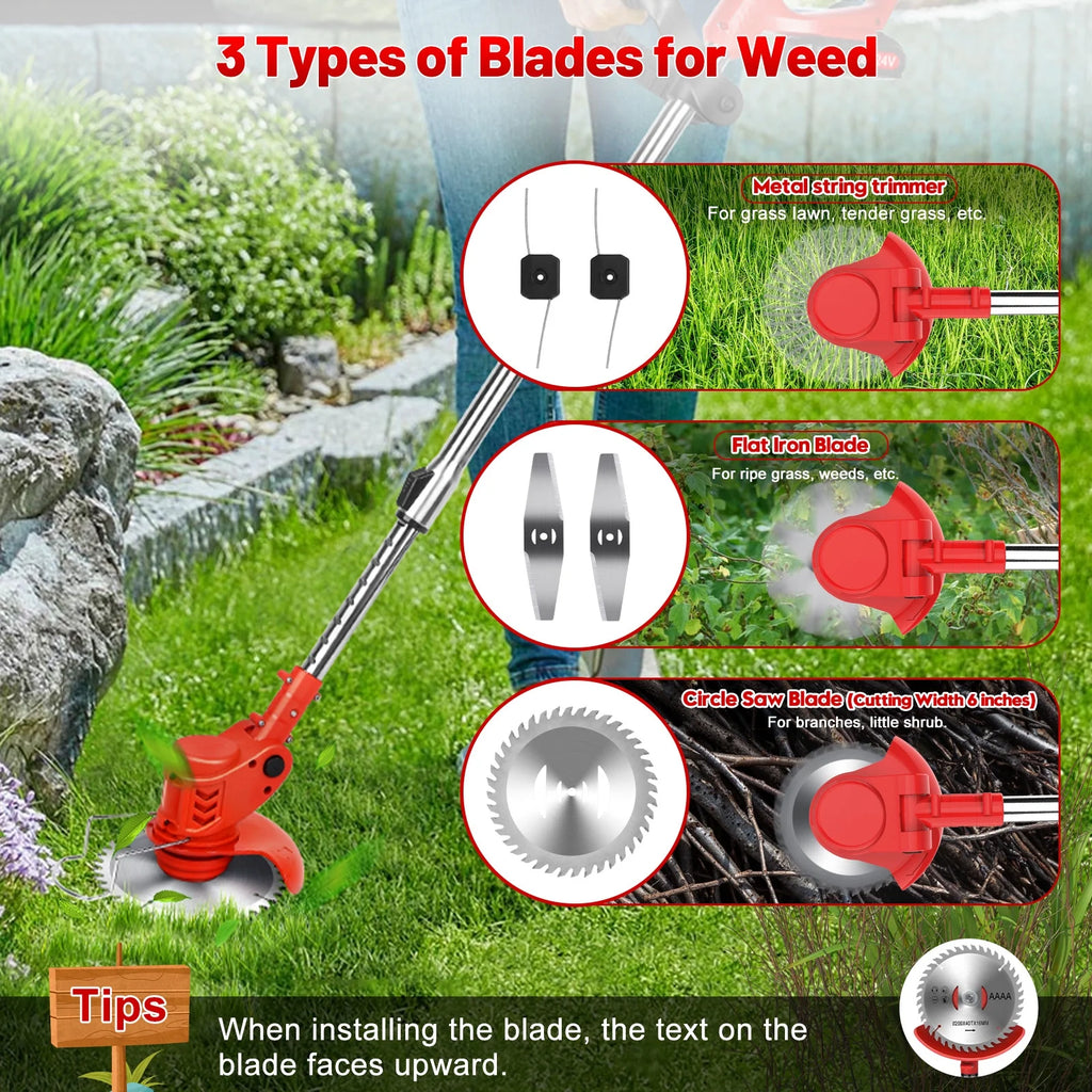 Cordless Electric Grass Trimmer & Edger 6 inch 3-in-1 K644
