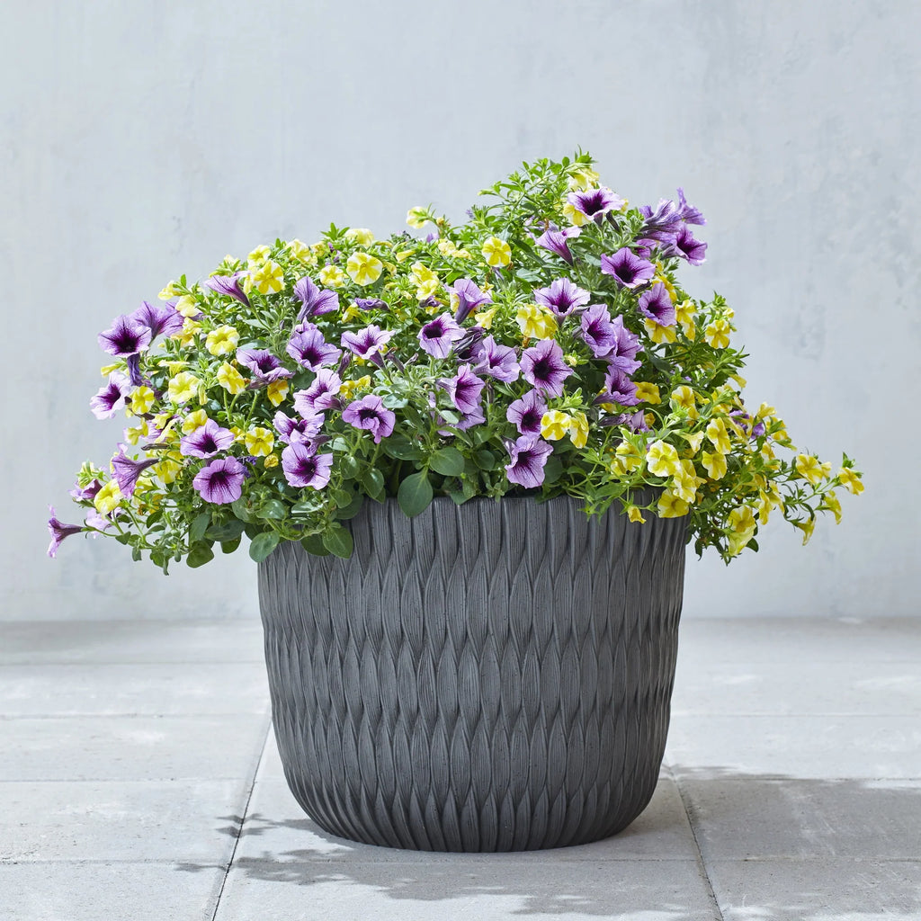 Black Resin Planter D693