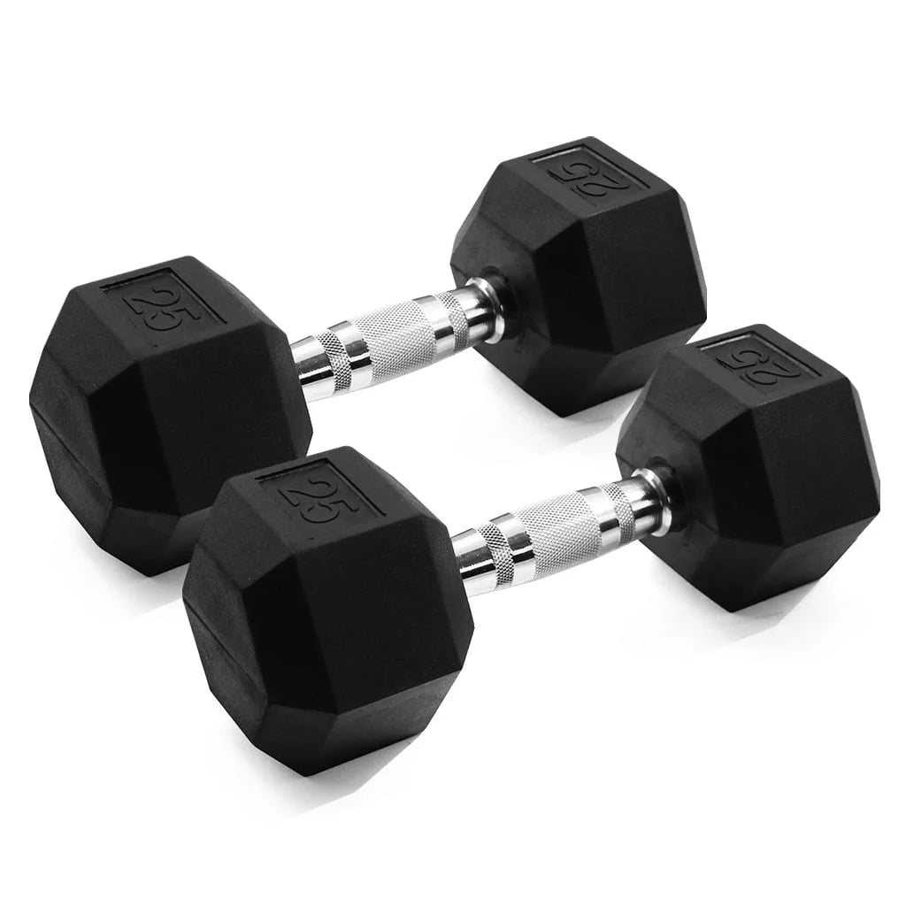 25lb Rubber Hex Dumbbell Pair T59427