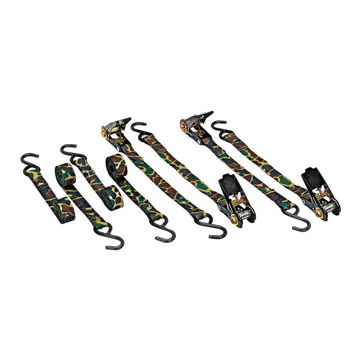 400 lb. Capacity 1 in. x 8 ft. Camouflage Ratcheting Tie-Downs, 4-Pack A47894
