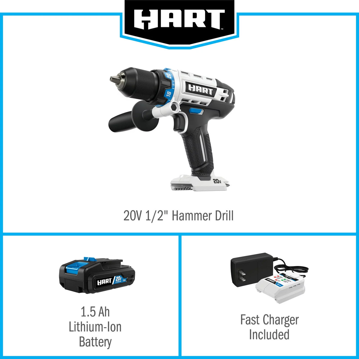 20-Volt Cordless 1/2-inch Hammer Drill Kit H4374