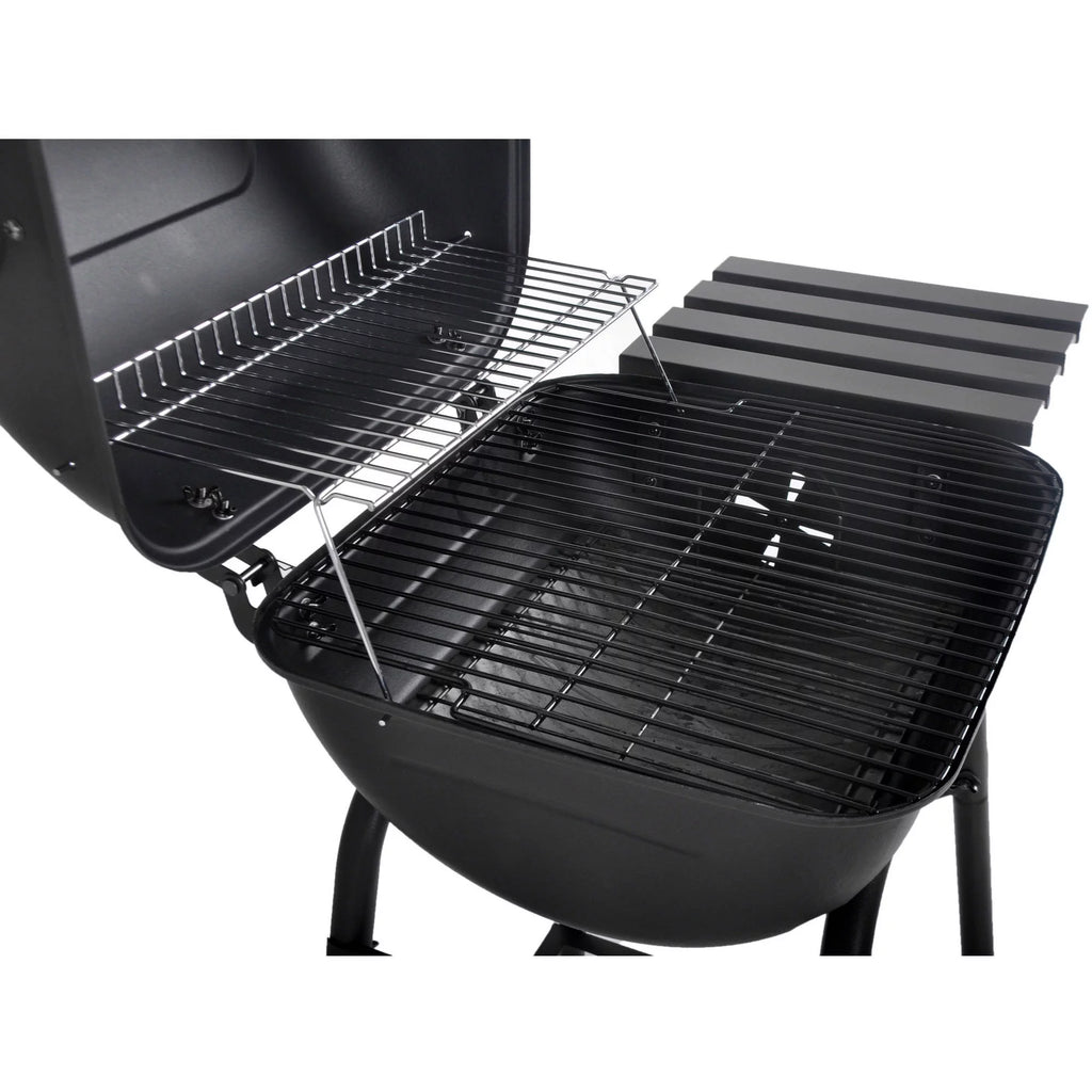 Steel Mini Barrel Charcoal Grill with Side Shelf, Black C655327