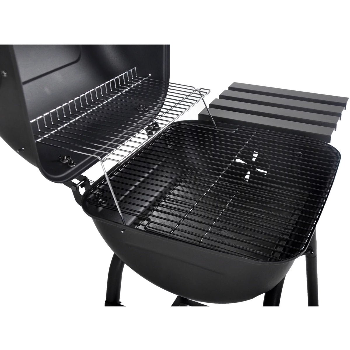 Steel Mini Barrel Charcoal Grill with Side Shelf, Black C655327