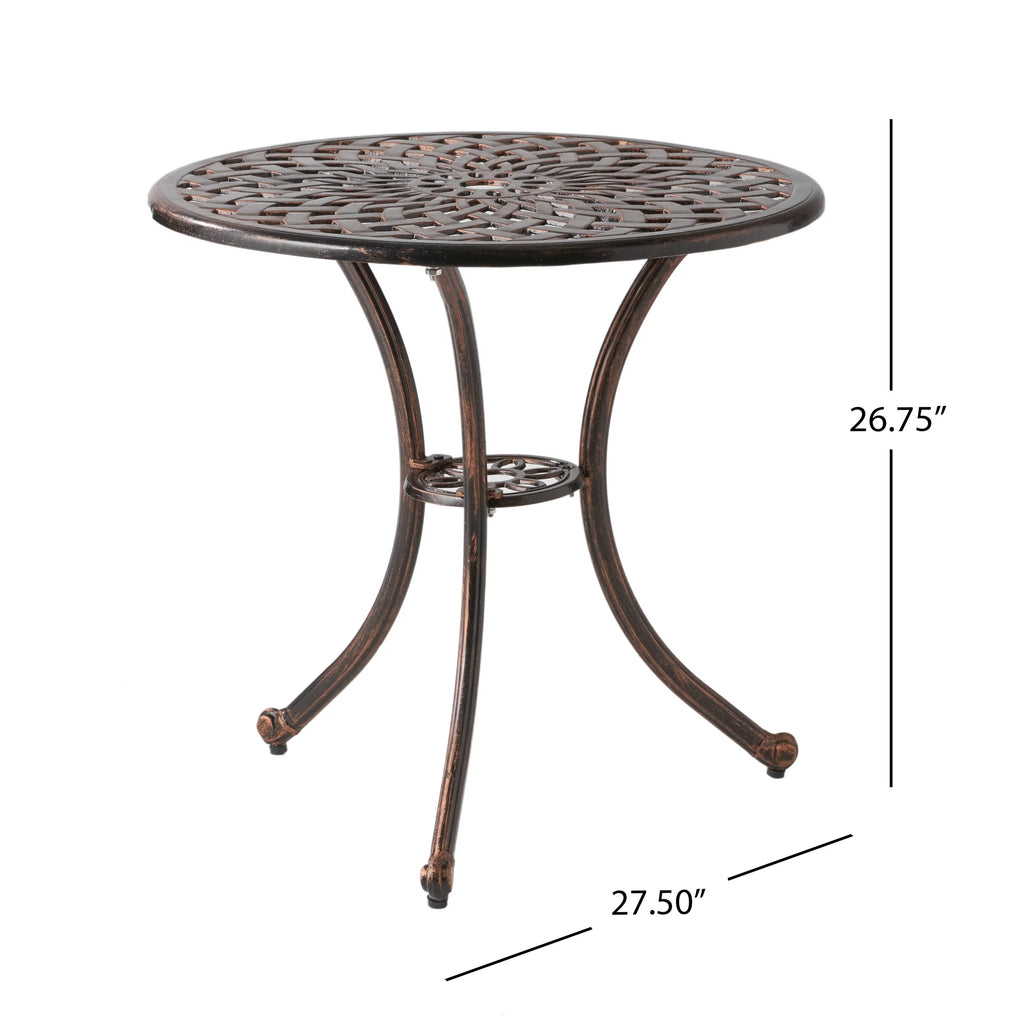 Modern Outdoor Cast Aluminum 3 Piece Bistro Set K580