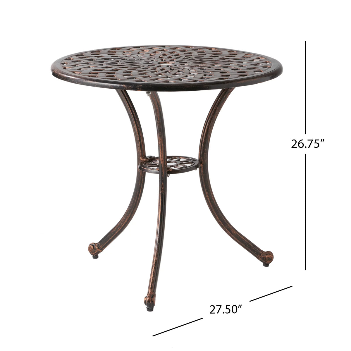 Modern Outdoor Cast Aluminum 3 Piece Bistro Set K580