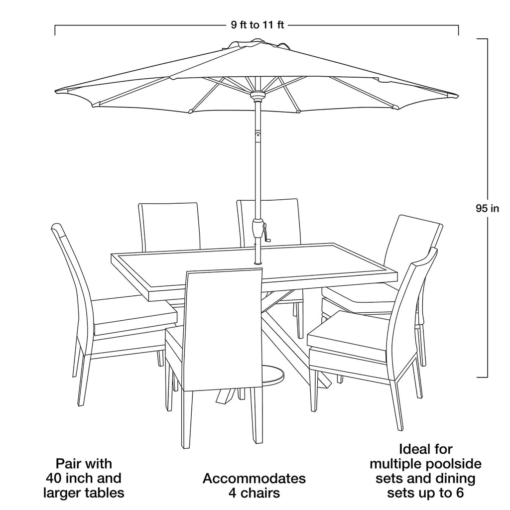 9' Cream Fringe Round Crank Patio Umbrella L5865