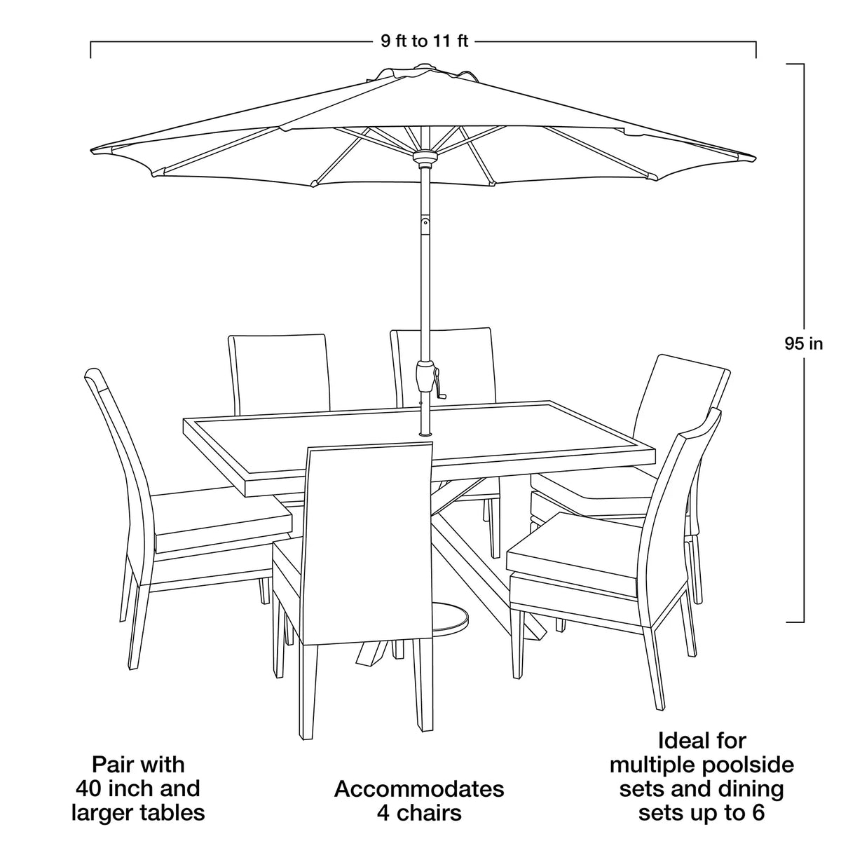 9' Cream Fringe Round Crank Patio Umbrella L5865