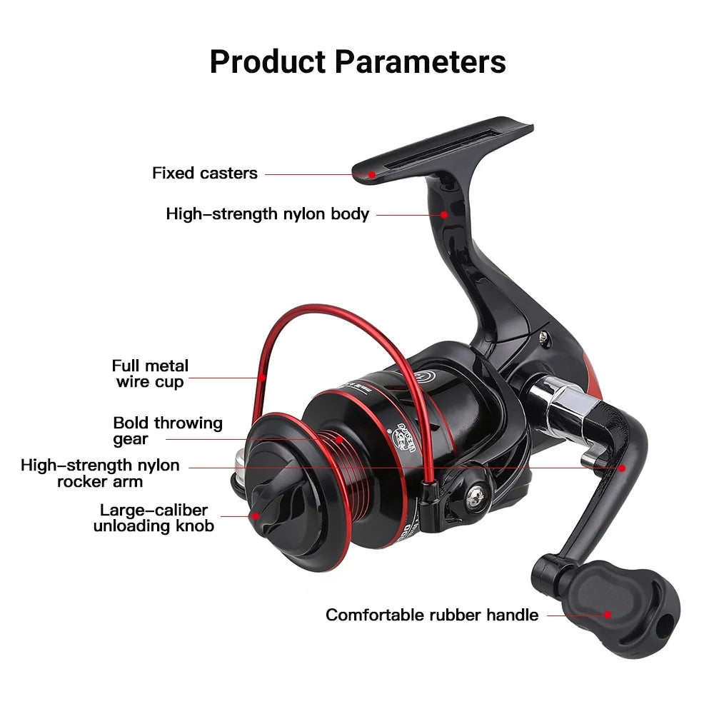 Lightweight 5.2:1 Gear Ratio Spinning Fishing Reel I30007