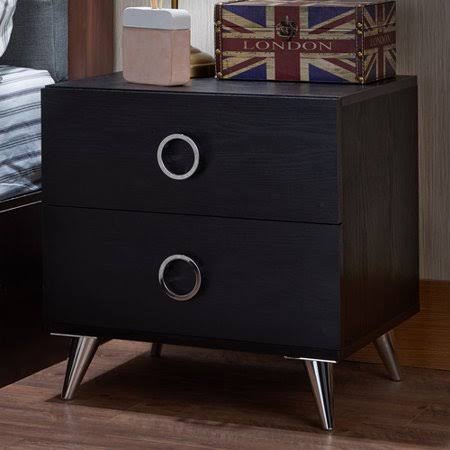 Black 2 Drawer Nightstand M56786