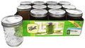 Glass Mason Jars with Lids & Bands, Wide Mouth, Clear, 16 oz, 12 Count G36876