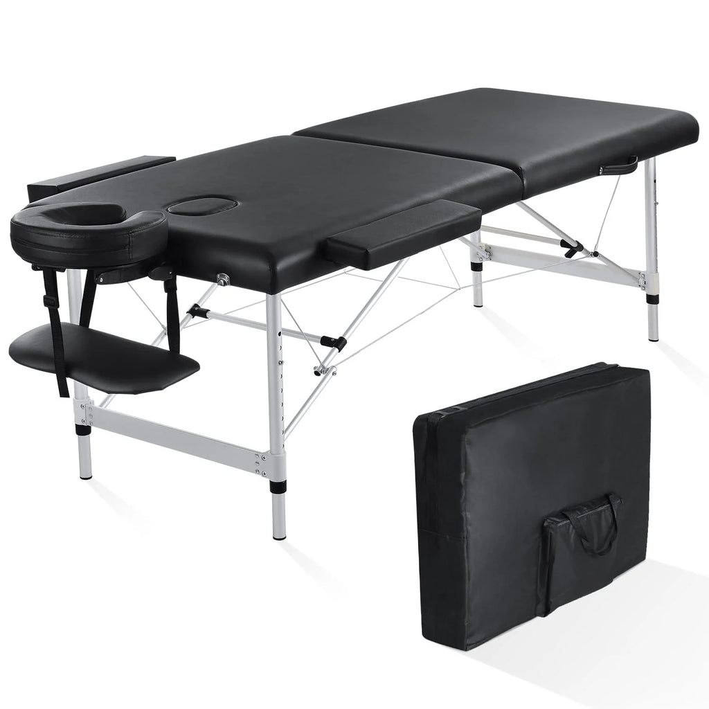 Portable 84 Inch Adjustable Folding Massage Table Black N447770