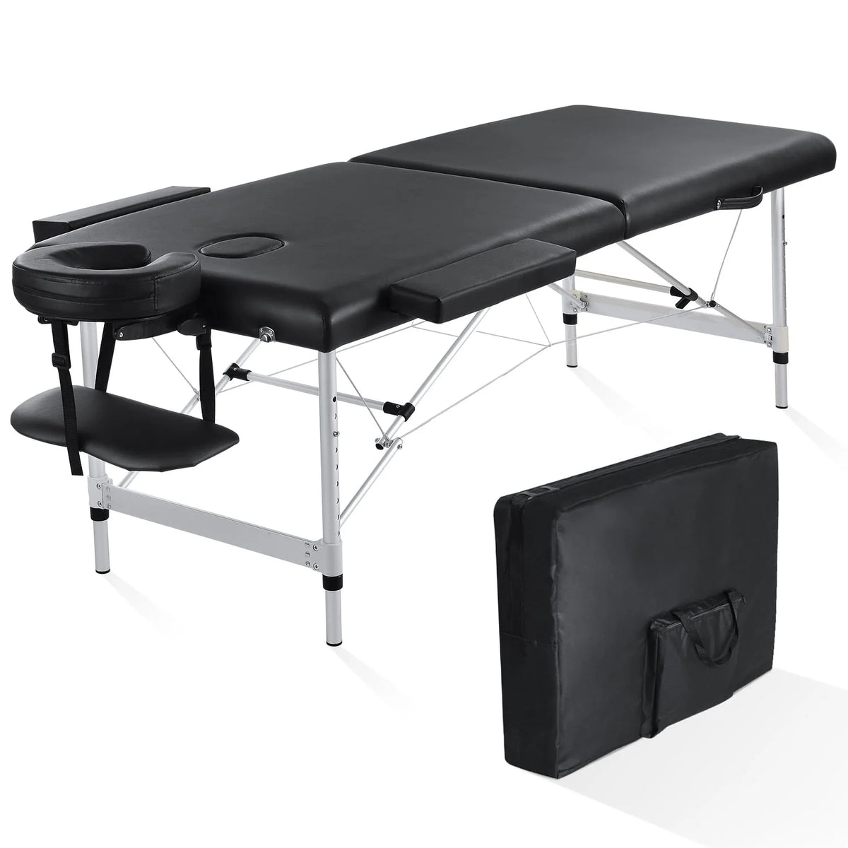 Portable 84 Inch Adjustable Folding Massage Table Black N447770