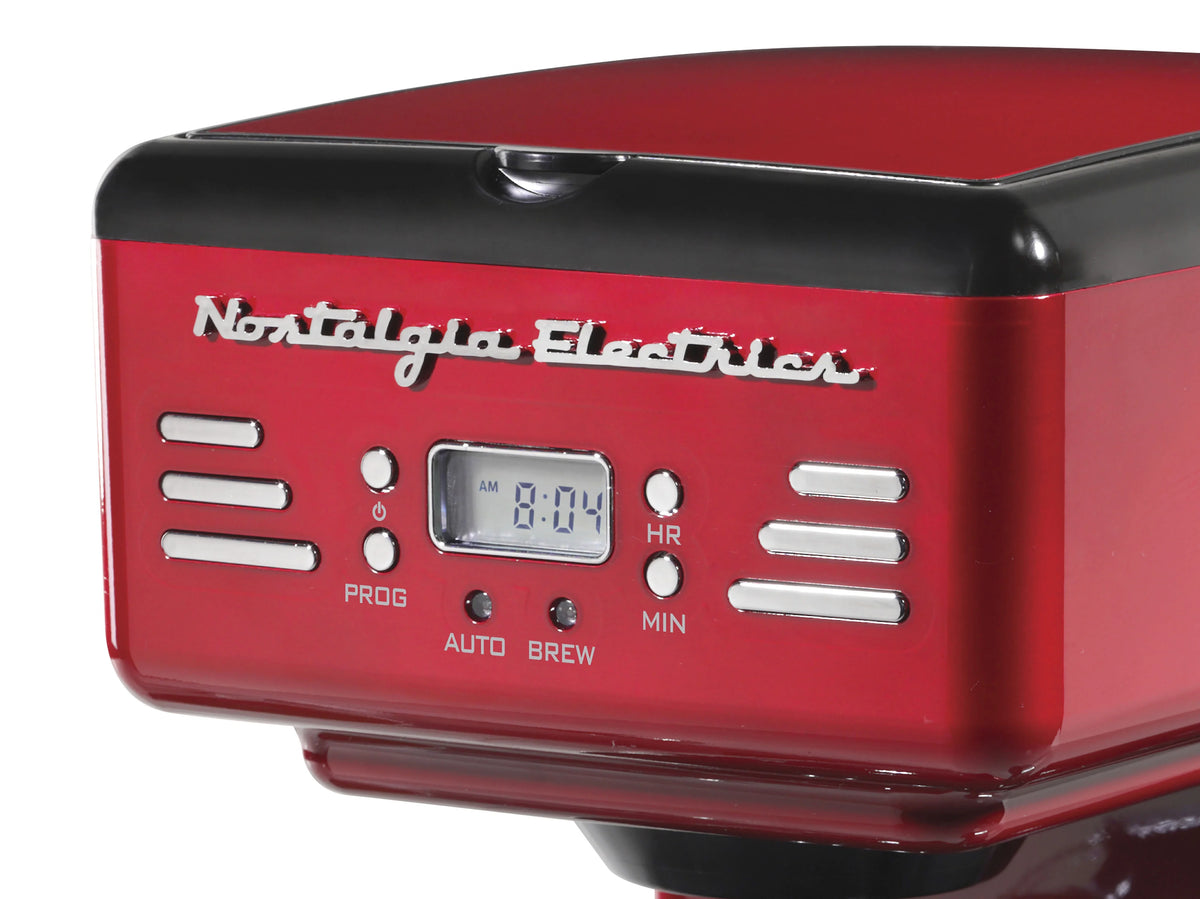 Red 12-Cup Programmable Retro Coffee Maker V466