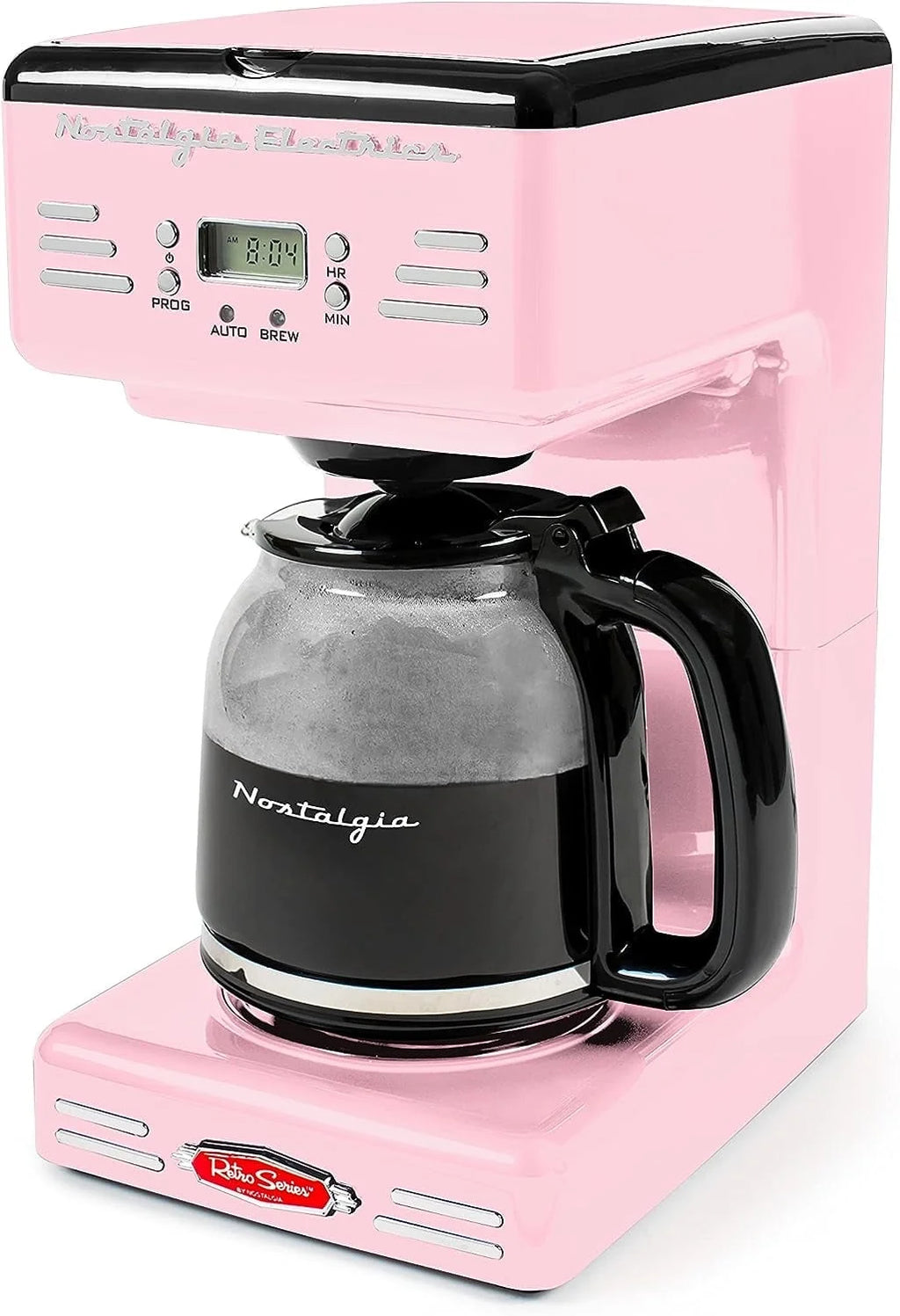 Red 12-Cup Programmable Retro Coffee Maker V466