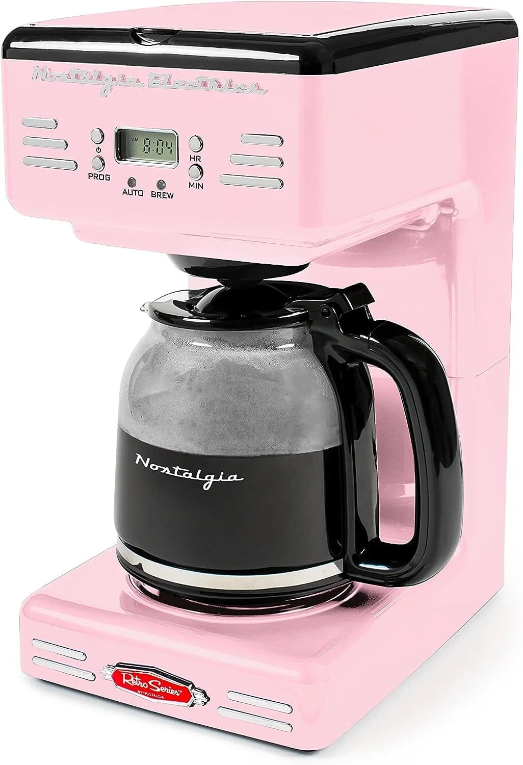 Red 12-Cup Programmable Retro Coffee Maker V466