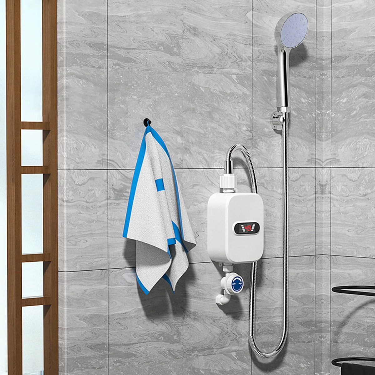 3500W Tankless Water Heater with Shower Head Set H790434