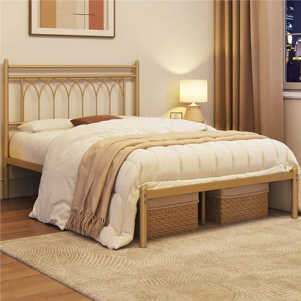 Metal Platform Bed with Headboard G6941