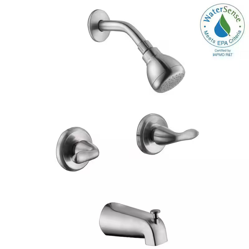 2-Handle 1-Spray Tub and Shower Faucet 1.8 GPM Brushed Nickel S8836
